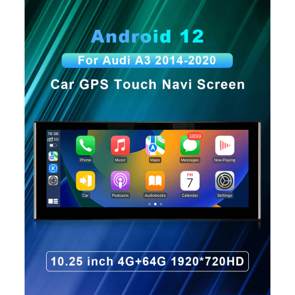 10.25" Android Car GPS Radio Navigation Wireless Carplay For Audi A3 2014-2020 - 4GB 64 GB