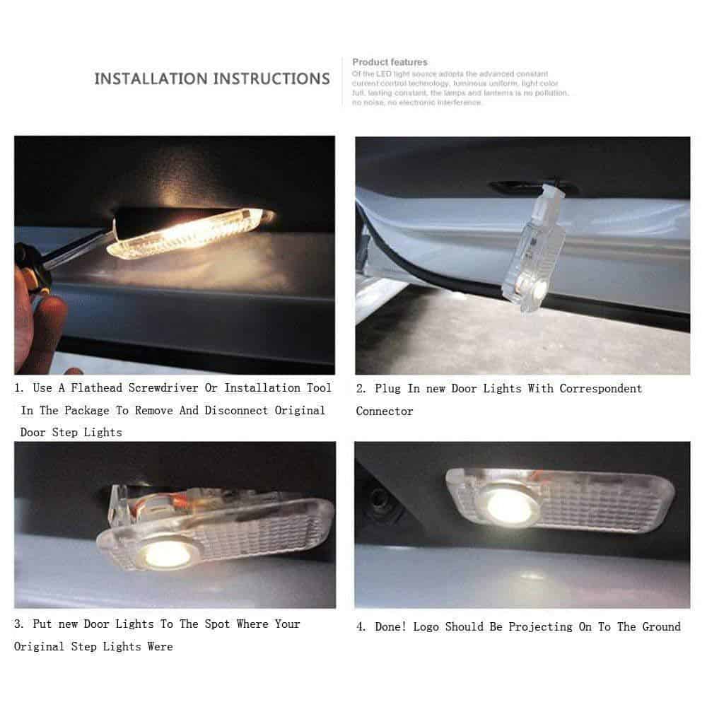 VW Touareg LED Car Door Logo Lights - Set of 2