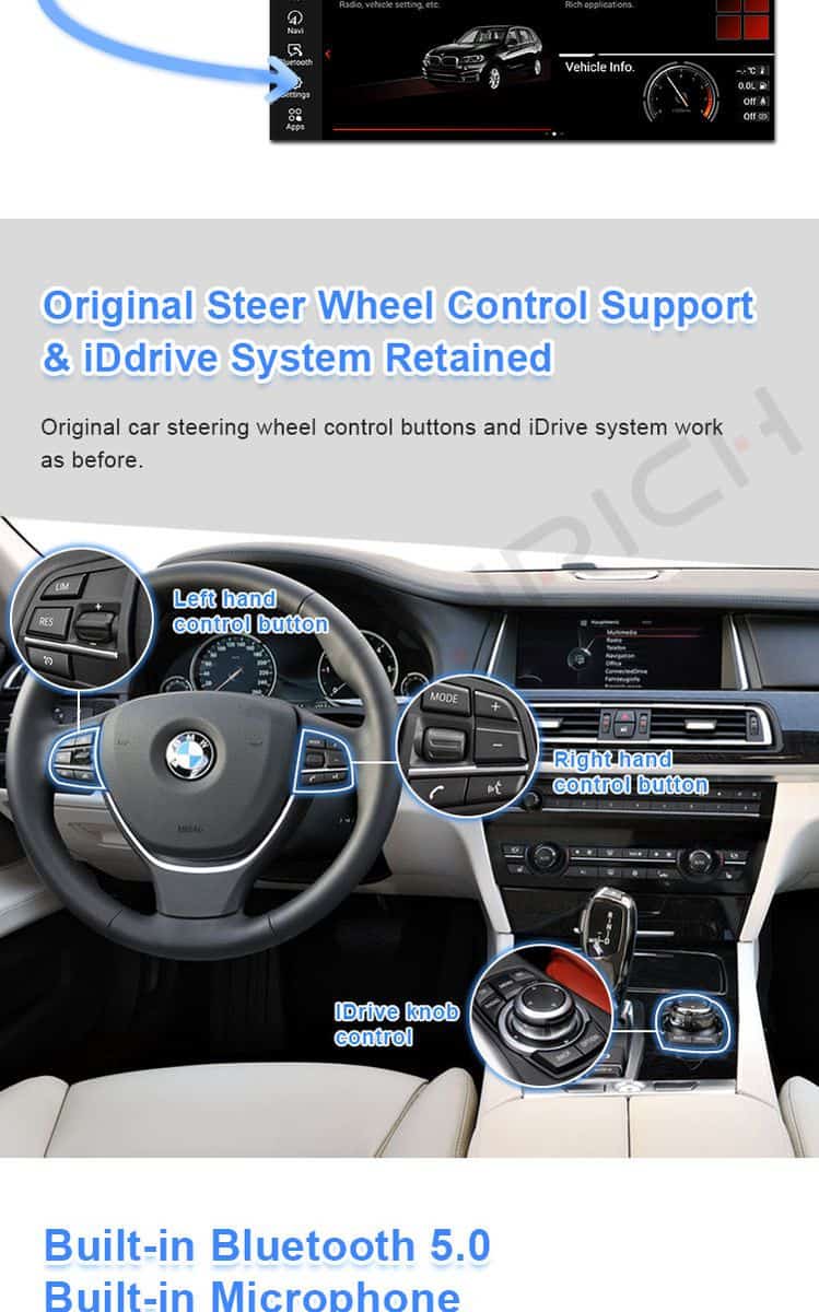 BMW X1 F48 10.25" Android Navigation Touch Screen with Carplay/Android Auto