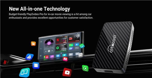 Play2Video Pro All in One Multimedia Adapter - Wired to Wireless Carplay Android Auto