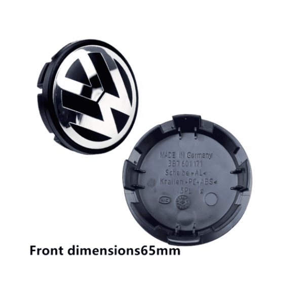CENTRE WHEEL HUB CAP 65MM COMPATIBLE WITH VW - 3B7601171 (All Black)