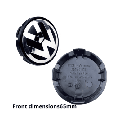 CENTRE WHEEL HUB CAP 65MM COMPATIBLE WITH VW - 3B7601171 (All Black)