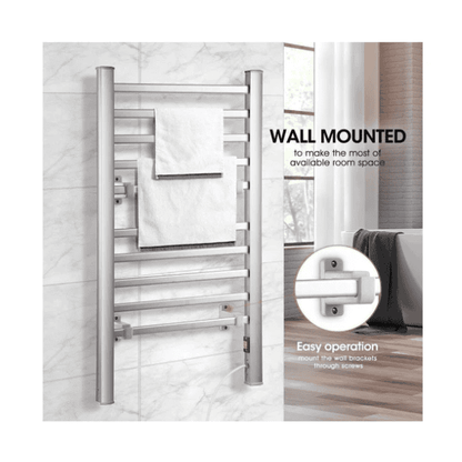 2-in-1 Electric Heated 6 Bar Lightweight Towel Rail