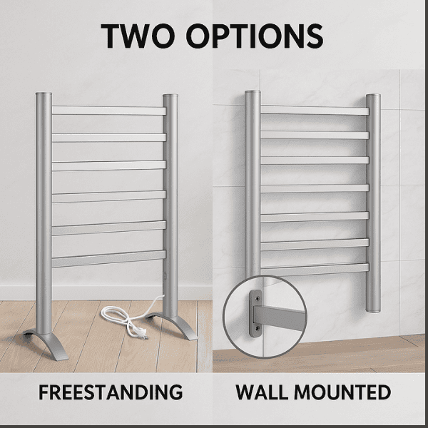 2-in-1 Electric Heated 6 Bar Lightweight Towel Rail