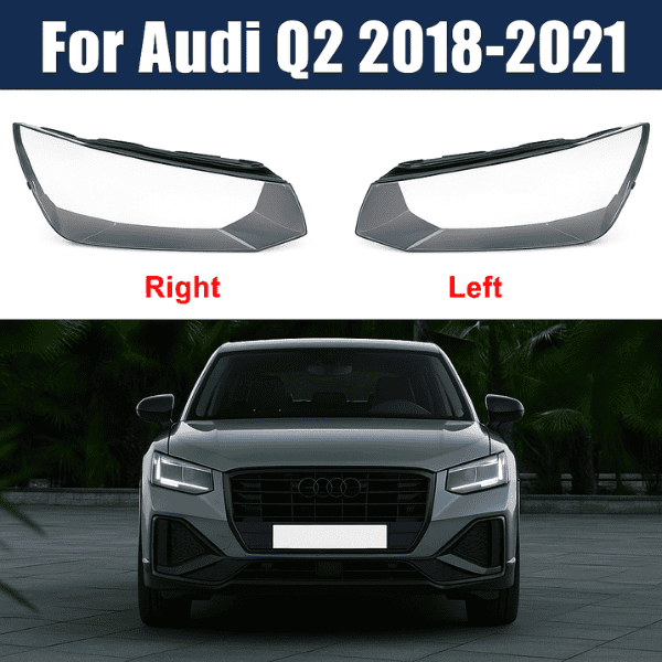 Replacement Headlight Lens for Audi Q2 (2018–2021) - Right Side