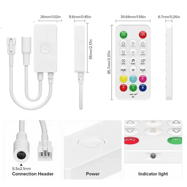 Smart 24V COB LED Light Strip  App + Remote Control  Running Water Effect  12W Copper Body