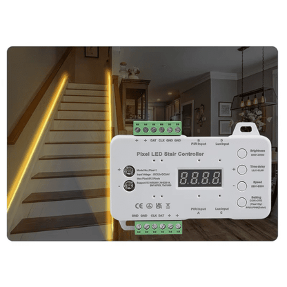 Smart RGB Step Light Controller  Human Sensor Chasing Effect  12–24V DC - Kit