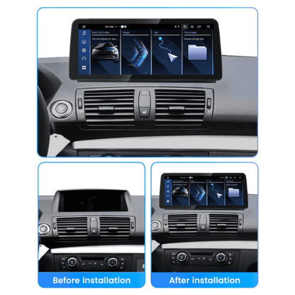 12.3'' Android 13 BMW 1 series E81 E82 E87 E88 GPS Navigation Screen Apple Carplay/Android Auto (CCC)
