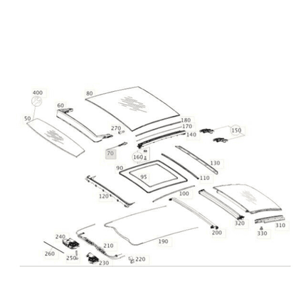 MERCEDES-BENZ C W205 Roof Wind Deflector Bearing Kit - A1767820020