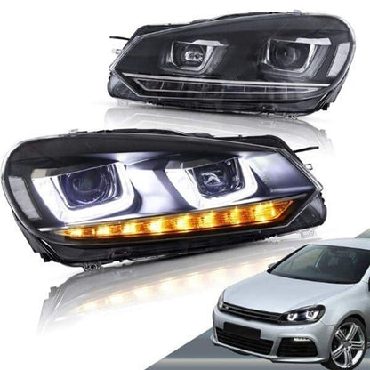 VW Polo / Golf 6 MK6 LED Headlight Left side with Sequential Indicators Second hand