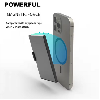 Magsafe RFID Anti Theft Magnetic Aluminum Card Holder Wallet - Silver