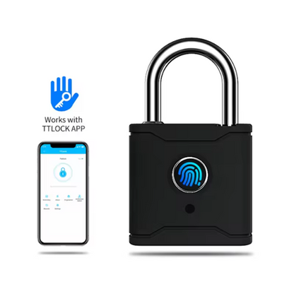 Bluetooth Smart Padlock Fingerprint Lock Keyless with TTlock App - Black 60mm
