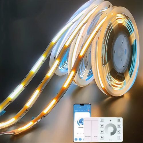 Smart 24V COB LED Light Strip  App + Remote Control  Running Water Effect  12W Copper Body