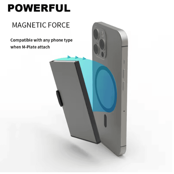 Magsafe RFID Anti Theft Magnetic Aluminum Card Holder Wallet - Dark Grey