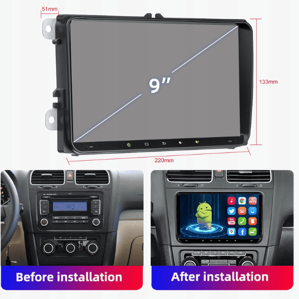 VW Android Navigation Unit CarPlay Android Auto 2GB 32GB 2024 Model