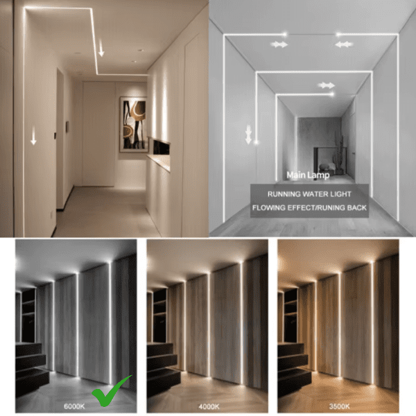 Smart 24V COB LED Light Strip  App + Remote Control  Running Water Effect  12W Copper Body