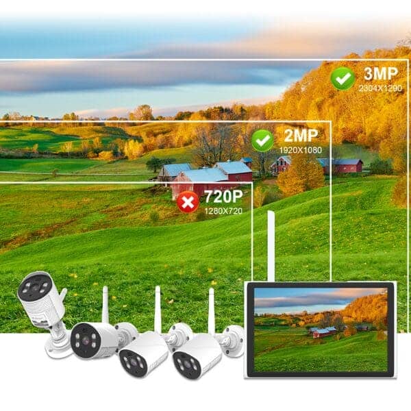 All-in-One DIY CCTV Kit  4-Channel WiFi NVR with 10.1" Built-In Screen &amp; Smart Cameras