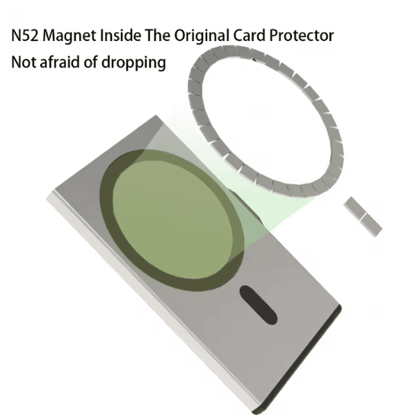 Magsafe RFID Anti Theft Magnetic Aluminum Card Holder Wallet - Dark Grey