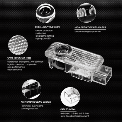 Audi Car Door LED Logo Lights  - Set of 2