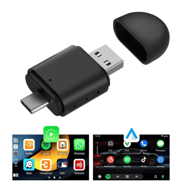 2-in-1 Mini Wireless USB Car Play and Android Auto