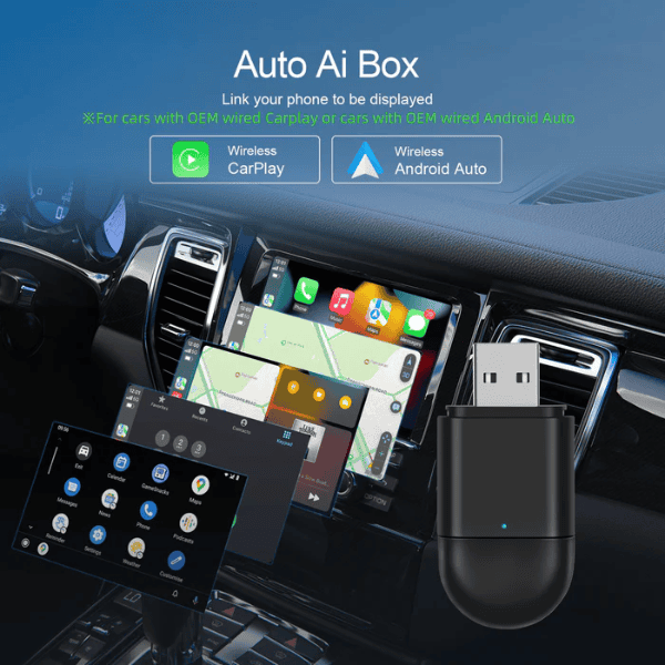 2-in-1 Mini Wireless USB Car Play and Android Auto