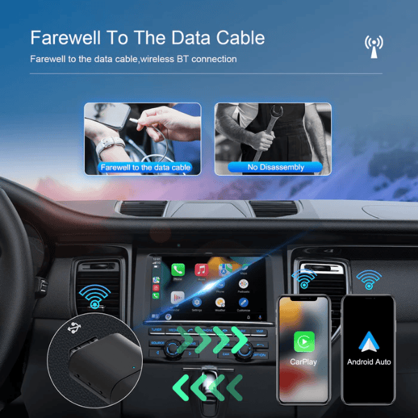 2-in-1 Mini Wireless USB Car Play and Android Auto