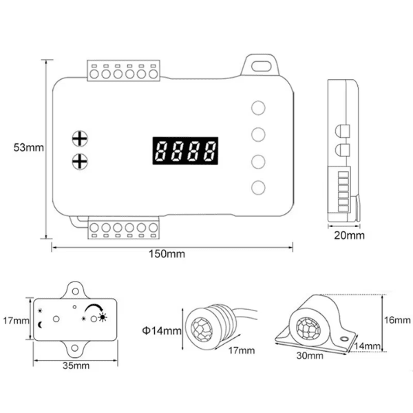 Smart RGB Step Light Controller  Human Sensor Chasing Effect  12–24V DC - Kit