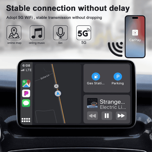 Wired To Wireless Apple CarPlay Android Auto Dongle for Cars from 2016+