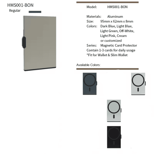 Magsafe RFID Anti Theft Magnetic Aluminum Card Holder Wallet - Dark Grey