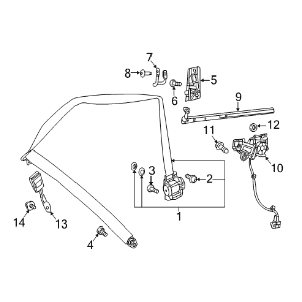 Mercedes W205 C Class Rear Seat Belt - Right A205 860 0685 9C94