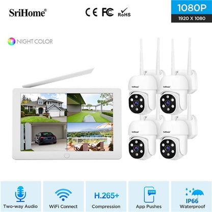 4-Channel Wireless CCTV System with 10.1″ LCD Monitor & Two-Way Audio (New Model)