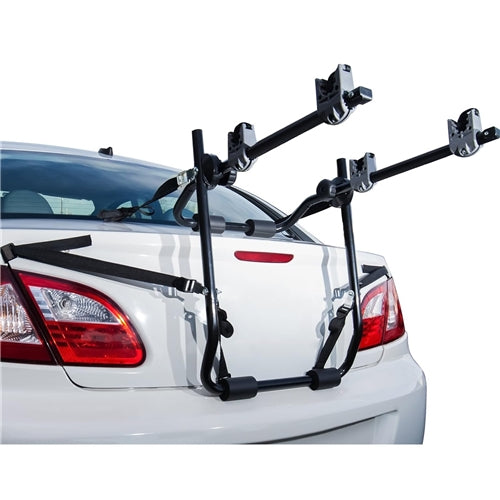 2 Bike Rack Trunk Mount - Deluxe Bicycle Carrier for Most Sedans / Hatchbacks / Minivans and SUVs - Holds Two Cycles