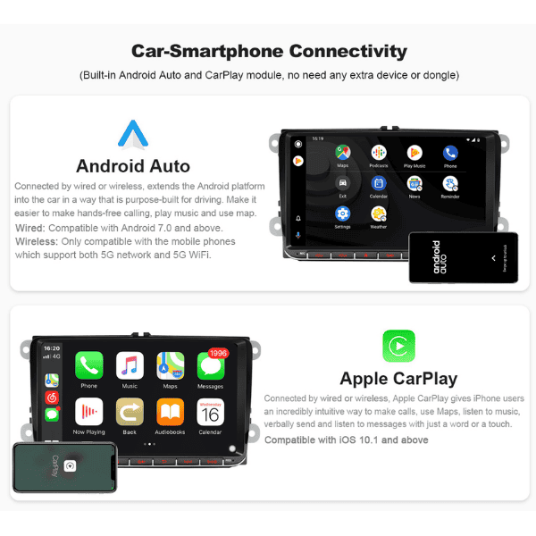 VW Android Radio Navigation Infotainment Unit CarPlay Android Auto 2GB 32GB