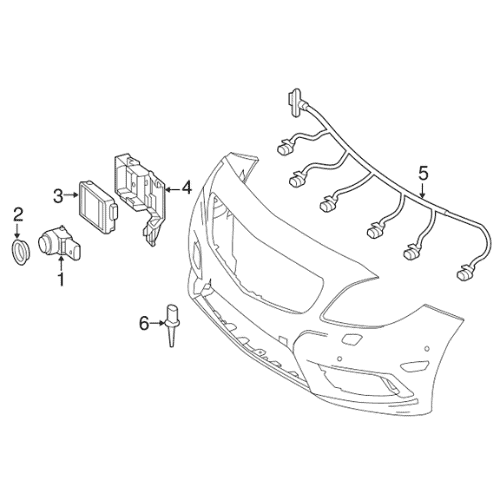 Mercedes W117 CLA Bumper PDC Parking System Wiring Harness - A1775403401