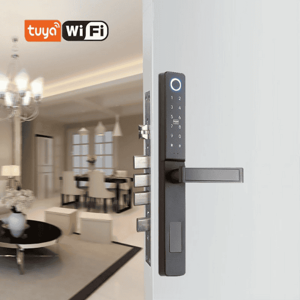 Smart Biometric Door Lock for Aluminum Doors - Black Color
