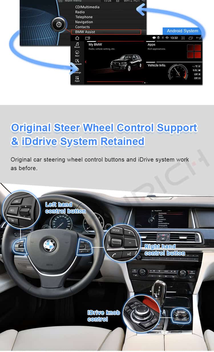 12.5'' Android 13 Navigation for BMW 5 F10 F11 F18 (2011-2012) CIC  Carplay Android auto