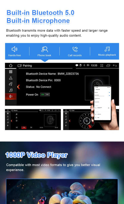 12.5'' Android 13 Navigation for BMW 5 F10 F11 F18 (2011-2012) CIC  Carplay Android auto