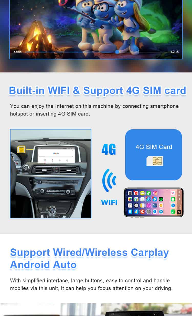12.5'' Android 13 Navigation for BMW 5 F10 F11 F18 (2011-2012) CIC  Carplay Android auto