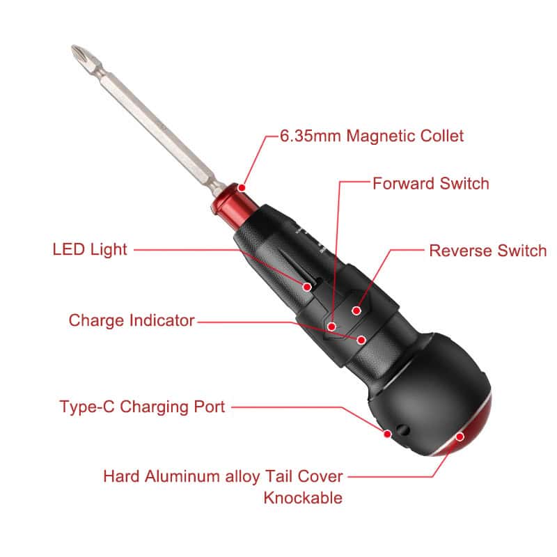 Cordless Electric Screwdriver Set, 10 in 1, Powerful, 3.6V