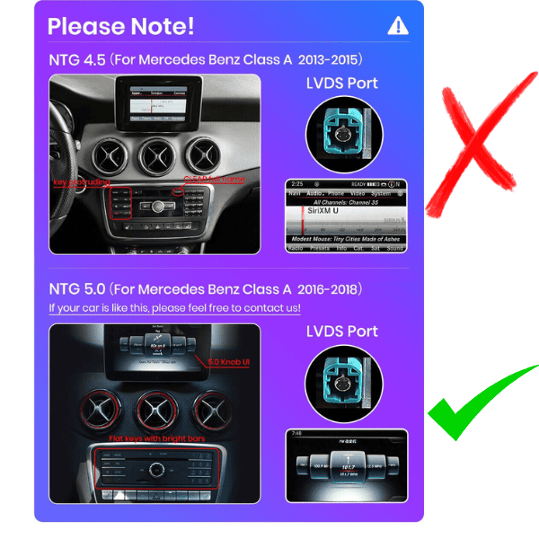 Mercedes A Class W176 10.25" Android Navigation Infotainment System with Carplay and Android Auto NTG 5.0/5.1
