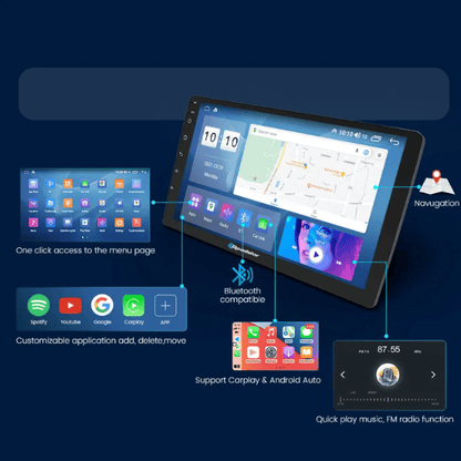 Ford EcoSport 2018 10.1" Android GPS Navigation with Carplay/Android Auto