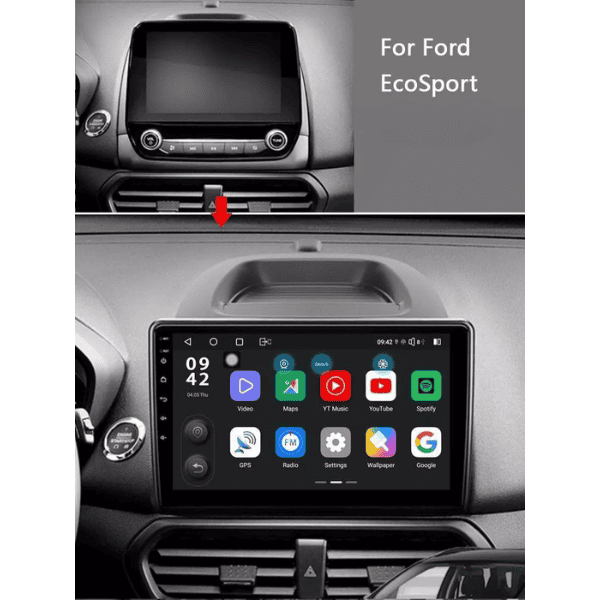 Ford EcoSport 2018 10.1" Android GPS Navigation with Carplay/Android Auto