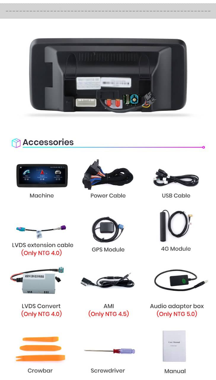 Mercedes A Class W176 10.25" Android Navigation Infotainment System with Carplay and Android Auto NTG 5.0/5.1