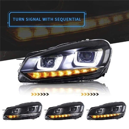 VW Polo / Golf 6 MK6 LED Headlight Left side with Sequential Indicators Second hand