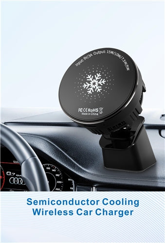 Qi2 Magnetic Car Wireless Charger with Cooling Fan