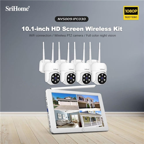 4-Channel Wireless CCTV System with 10.1″ LCD Monitor & Two-Way Audio (New Model)