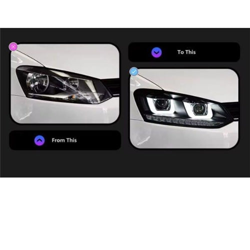 VW Polo / Golf 6 MK6 LED Headlight Left side with Sequential Indicators Second hand