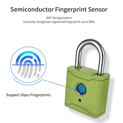Bluetooth Smart Padlock Fingerprint Lock Keyless with TTlock App - Black 40mm
