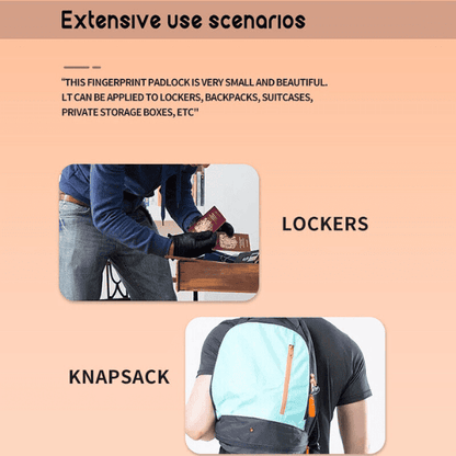 Anti-theft Smart Mini Fingerprint Padlock - T01 (Orange)