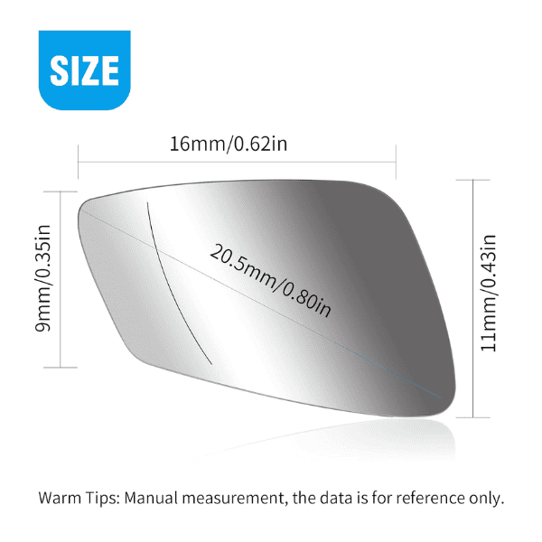 MIRROR GLASS FOR BMW F30 AND F20 - Left Side 51167285005